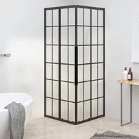 Cabina Doccia ESG Smerigliato 80x80x180 cm Nera