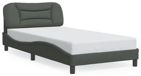 Giroletto Con Led Senza Materasso Grigio Scuro 100x200 Cm /