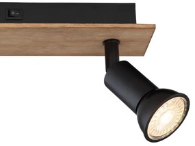 Globo 57998-2W - Luce Spot DREW 2xGU10/35W/230V legno/nero
