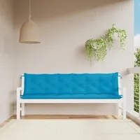 Cuscini per Panca 2 pz Azzurri 200x50x7 cm in Tessuto Oxford 361739