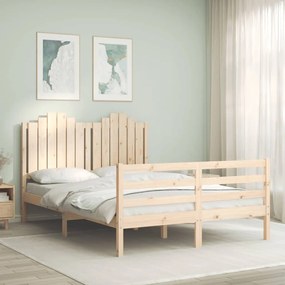 Giroletto Con Testiera 140x200 Cm İn Legno Massello /