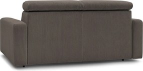 Divano grigio/marrone allungabile con rivestimento in velluto a coste 195 cm Monaco – Bobochic Paris