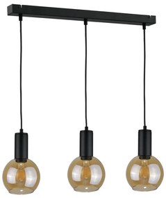Lampadario a sospensione con filo JANTAR BLACK 3xE27/60W/230V