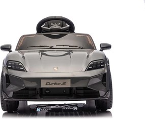 Macchina Elettrica per Bambini Porsche Taycan Turbo S 12V con Telecomando Bluetooth Luci LED e Tappetini Nero...