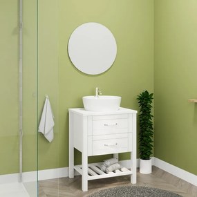 Mobile bagno a terra 60 cm stile classico bianco opaco | LAC-THALASSA-60 - KAMALU