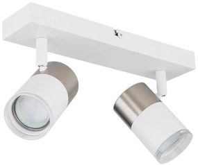 Globo 57851-2 - Faretto BRISBON 2xGU10/25W/230V bianco/cromo