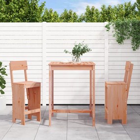 Set Da Bar Da Giardino 3 Pz İn Legno Massello Di Douglas /
