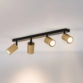 SIGMA Faretto da soffitto Zoom, a 4 luci, nero/oro