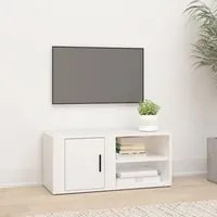 Mobile Porta TV Bianco 80x31,5x36 cm in Legno Multistrato 819436