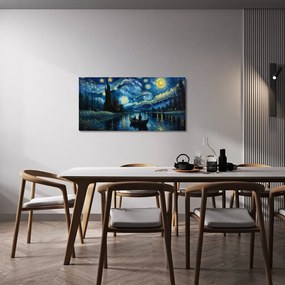 Quadro su tela – Notte stellata sul fiume