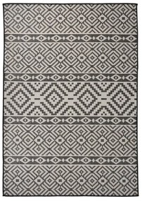 Tappeto Da Esterni A Tessitura Piatta 140x200 Cm Strisce Nere /