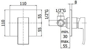 Paffoni Level Lec010 miscelatore doccia incasso con piastra in ABS cromo