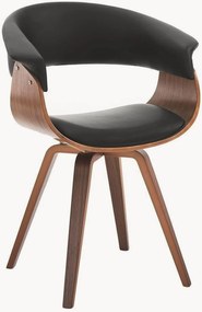 Sedia con braccioli in similpelle effetto legno Visby