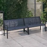 Panca da Giardino Doppia 251 cm Nera in Acciaio e WPC 317127