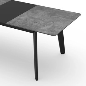 Tavolo da pranzo pieghevole nero con piano in cemento 100x180 cm Shadow - TemaHome