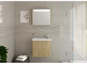 Kamalu - Mobiletto bagno 60 cm profondità ridotta colore rovere | LAC-IRIS-60-R