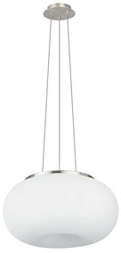 Lampadario bianco/argentato con paralume in vetro ø 37,5 cm OPTICA – EGLO