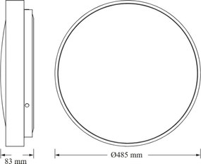Osram - Plafoniera LED CEILING LUXO LED/36W/230V Ø 49 cm nera
