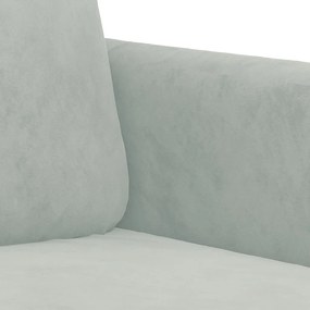 Set di divani 2 pz con cuscini grigio chiaro in velluto