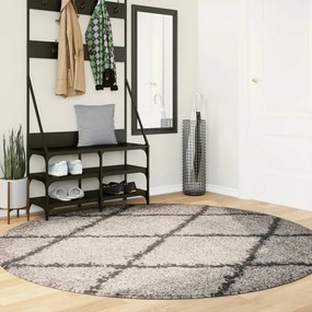 Tappeto Shaggy Pamplona A Pelo Lungo Beige E Antracite Ø 200 Cm /