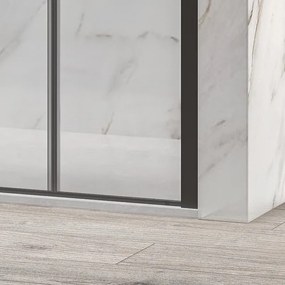 Porta doccia battente 90 cm e anta fissa con finitura nera | KS5000N - KAMALU