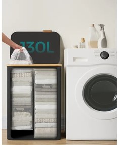 Cesto porta biancheria TATE nero