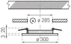 Lampada LED da incasso VEGA LED/24W/230V 2900/3900/5800K diametro 30 cm bianco