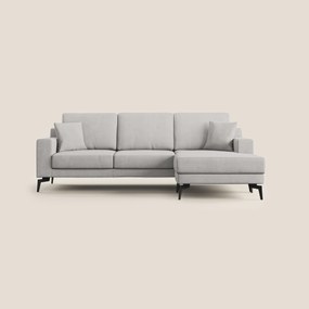 Prestige divano angolare reversibile in microfibra smacchiabile T11 grigio chiaro