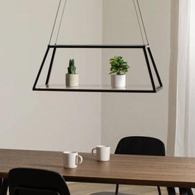 Lucande lampada LED a sospensione Mensola, nero, alluminio, 75 cm