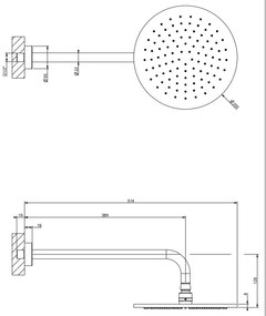 Soffione doccia anticalcare orientabile con braccio a parete brass brushed 66148 Gessi