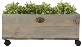 Cassapanca in legno di pino su ruote, larghezza 59 cm - Esschert Design