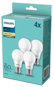 SET 4x Lampadina LED Philips E27/8W/230V 2700K
