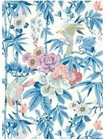 Sanderson Carta da parati Bamboo and Birds - China Blue/ Lotus Pink