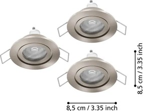 Eglo 902239 - Set 3x LED, plafoniera da incasso per bagno BARRANCO, 1xGU10/4,5W/230V, IP44, cromo