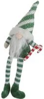 Gnomo Natale gambemolli 30 cm righe verde bianco