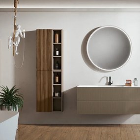 Mobile da bagno sospeso sotto lavabo Opera L 119.5 x H 50 x P 45.5 cm marrone cannettato opaco, 2 cassetti