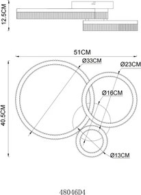 Globo 48046D4 - Plafoniera LED ZARA LED/24W/230V 3000K 40,5x51 cm