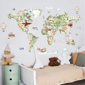 Adesivo murale Mappa del mondo | Inspio