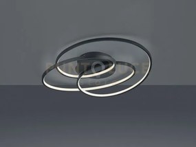 Gale plafoniera led 38,5w 5000lm, 3000k nera cerchi concentrici con...