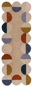Passatoia beige in lana tessuta a mano 80x230 cm Mia Scallop Frame – Flair Rugs