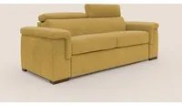 Divano Letto 3 Posti 220x100x95 cm in Tessuto Giallo