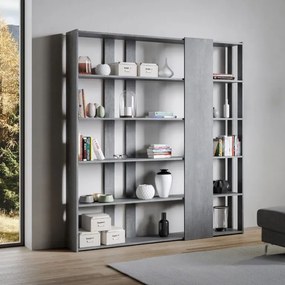 Libreria Eleganza Kato, Composizione D Kato 6R 2 fianchi 4 fasce lunghe / Cemento