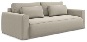 Divano beige allungabile/con contenitore con rivestimento in velluto 238 cm Kapua – Makamii