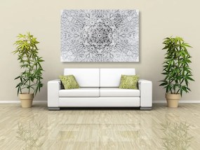 Stampa su tela – Mandala etnica in bianco e nero
