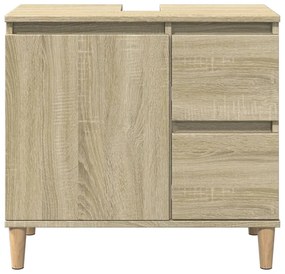 Armadietto da bagno rovere sonoma 65x33x60 cm legno multistrato