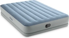 64159 - Materasso Gonfiabile Dura-Beam Mid-Rise Comfort Matrimoniale, con Pompa usb, pvc, Grigio e Azzurro, 152x203x36 cm - Intex