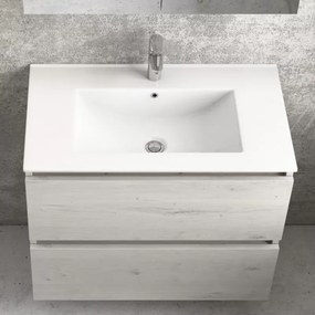 Mobile bagno sospeso 80cm con lavabo integrato e 2 cassetti TOD-80L - KAMALU