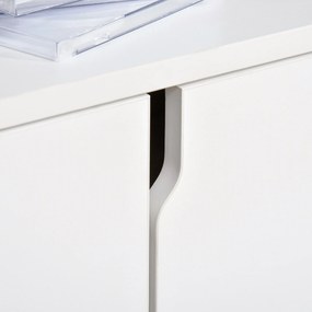 Mobile Porta TV fino a 42" 120x30x41 cm con Armadietto e Ripiani in Legno Bianco...