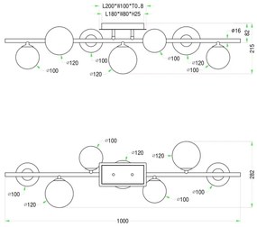 Wofi 7014-701W - Lampadario a plafone LED VILLA 7xG9/3W/230V oro