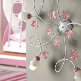 Plafoniera bambino Plafoniera bambino BUTTERFLY 3 x E14 Ø 80 cm rosa IP20, 3XE14